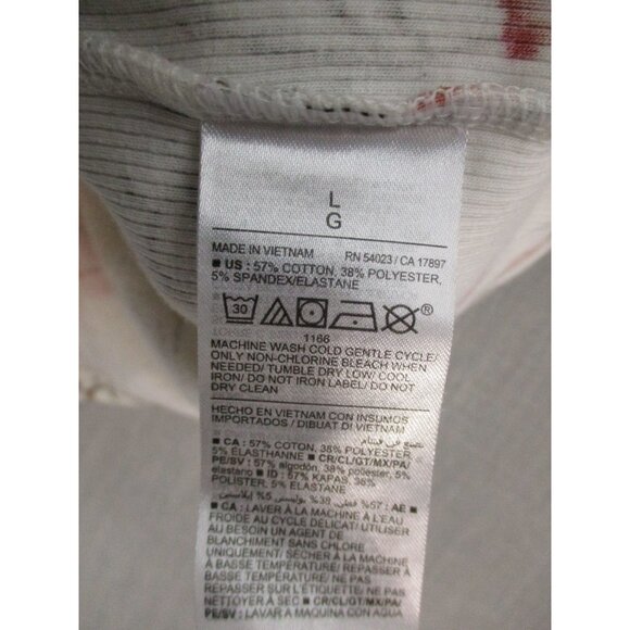 Old Navy Womens Floral Ribbed Tank Top Large Cotton Blend White - Picture 5 of 7